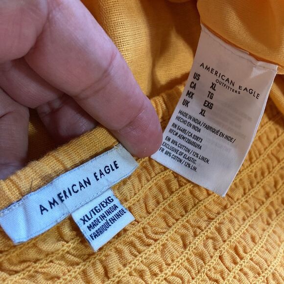 AMERICAN EAGLE Mustard Yellow Button Strappy Sundress Womens XL - Picture 13 of 16